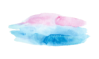 Fototapeta premium Pink and Blue Watercolor Brush Stroke on Transparent Background