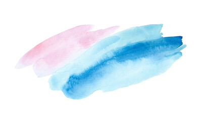 Fototapeta premium Pink and Blue Watercolor Brush Stroke on Transparent Background