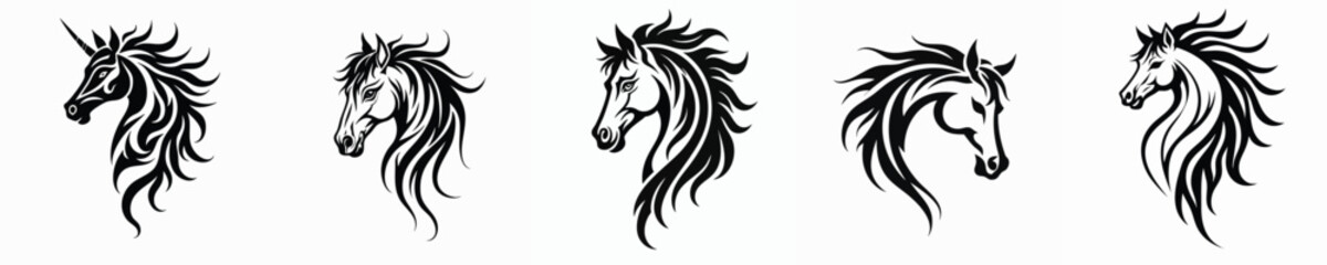  illustration vector graphic of tribal art horse tattoo