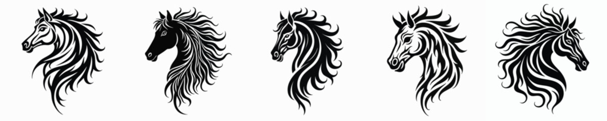  illustration vector graphic of tribal art horse tattoo