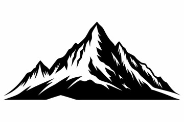 Fototapeta premium mountain silhouette line art vector illustration with a white background