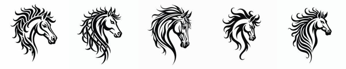  illustration vector graphic of tribal art horse tattoo