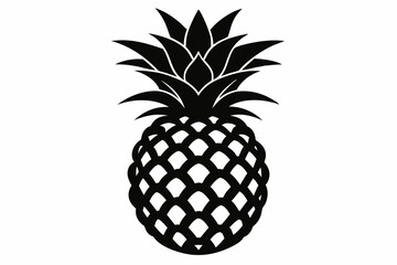 Obraz premium pineapple silhouette line art vector illustration with a white background