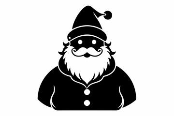 santa claus silhouette line art vector illustration with a white background