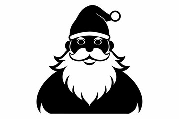 santa claus silhouette line art vector illustration with a white background