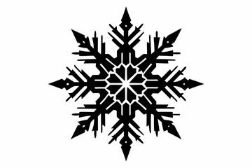 snowflakes silhouette line art vector illustration with a white background