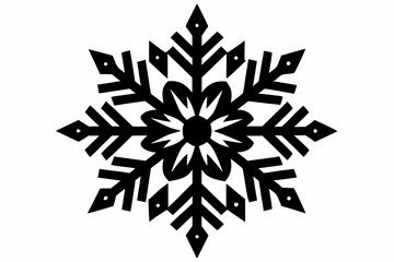 snowflakes silhouette line art vector illustration with a white background