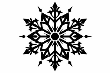snowflakes silhouette line art vector illustration with a white background