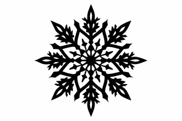 snowflakes silhouette line art vector illustration with a white background