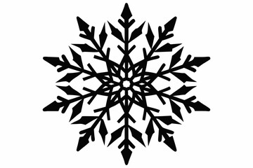 snowflakes silhouette line art vector illustration with a white background