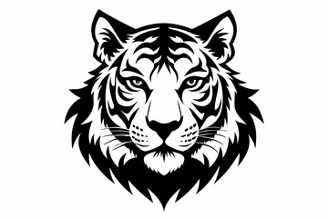 tiger head vector on white background