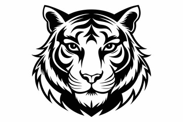 tiger head vector on white background