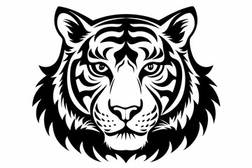 tiger head vector on white background