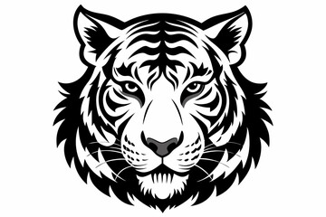 tiger head vector on white background