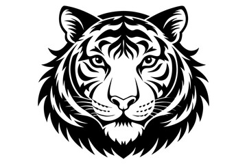 tiger head vector on white background