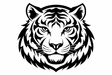 Obraz premium tiger head vector on white background