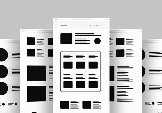 Minimal Travel Wireframe Landing Page Design