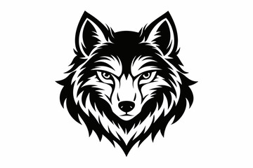 wolf head vector on white background