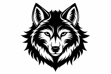 wolf head vector on white background