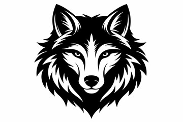 wolf head vector on white background