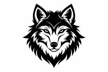 wolf head vector on white background