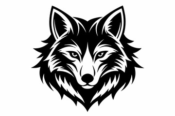 wolf head vector on white background