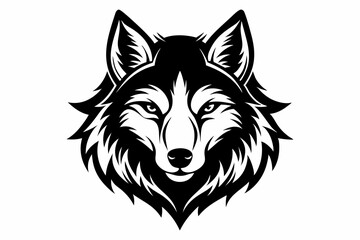 Naklejka premium wolf head vector on white background