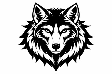 wolf head vector on white background