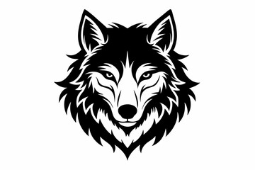 wolf head vector on white background
