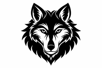 wolf head vector on white background