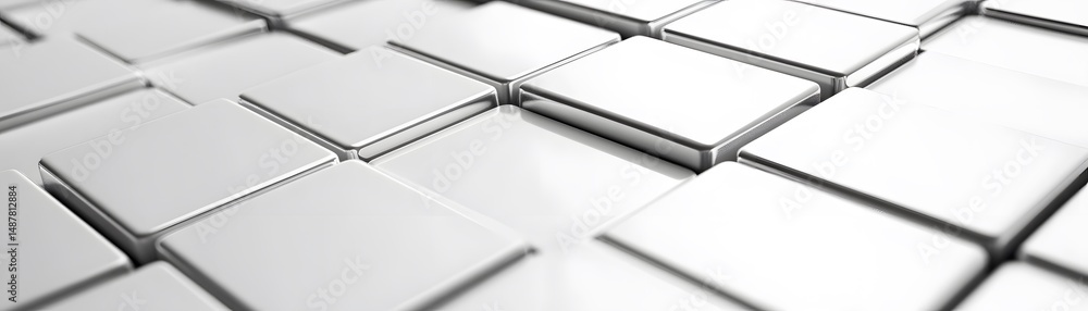 Poster abstract geometric pattern of overlapping squares.