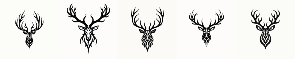 illustration vector graphic of tribal art deer tattoo