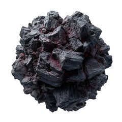 Obraz premium Glowing Embers Sphere Dark Volcanic Rock Abstract Art