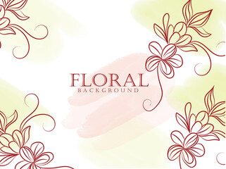 Elegant Red Floral Design on Watercolor Background for Invitation