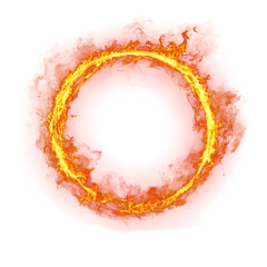 Fiery Ring with Intense Flames. PNG.