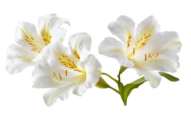 Beautiful white Peruvian lily isolated on a transparent background
