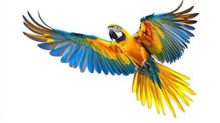 Obraz premium Colorful macaw in flight