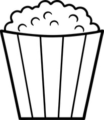 Popcorn Bucket Line Art Vector Illustration