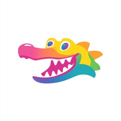 Obraz premium Vibrant animal face artwork with playful colors and exaggerated features