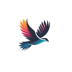 Obraz premium Dynamic and Majestic Bird in Flight with Vibrant Colorful Feathers Gliding