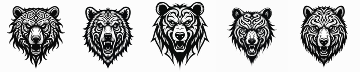 illustration vector graphic of tribal art bear tattoo 