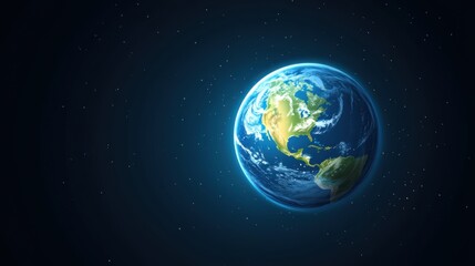 Fototapeta premium Stunning Earth Globe View from Space with Soft Blue and Green Color Palette