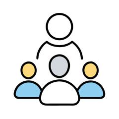 Team structure icon in minimal flat style
