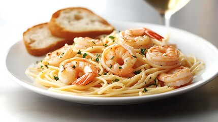 Shrimp Scampi with Garlic Bread