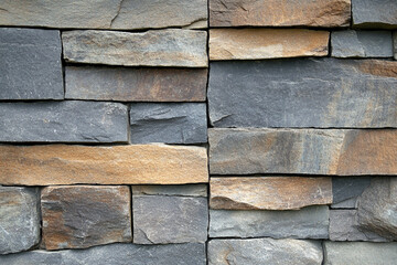 Close-up view of natural stone texture showcasing rugged surfaces and unique patterns in a building material