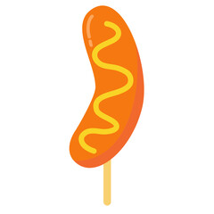 夏祭りの屋台 フランクフルト マスタード 食べ物イラスト アイコン