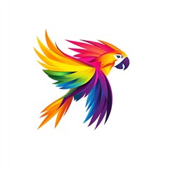 Obraz premium Vibrant representation of a majestic macaw soaring gracefully through space