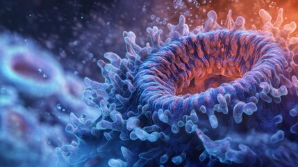 Obraz premium Microscopic Cellular Structure: A Deep Dive into Biological Wonder