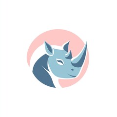 Fototapeta premium A charming abstract logo of a rhinoceros with modern design elements