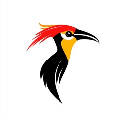 Obraz premium A vibrant minimalist representation of a hornbill showcasing artistry.